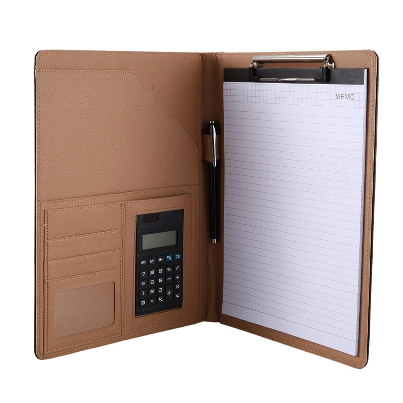 

A4 PU Folder With 8-Bit Calculator Multi-Function Business File Pad Manager Combination Office Supplies