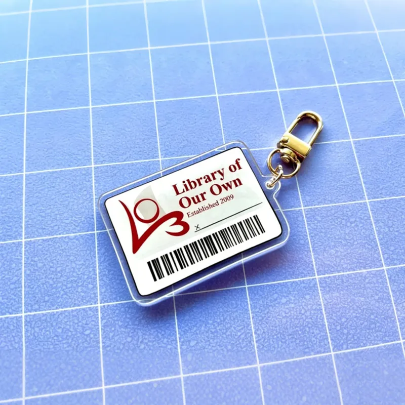 Library of Our Own Acrylic Keychain LOOO Logo Charm Book Lover Gift 2.5 Inch Pendant Bag Accessory