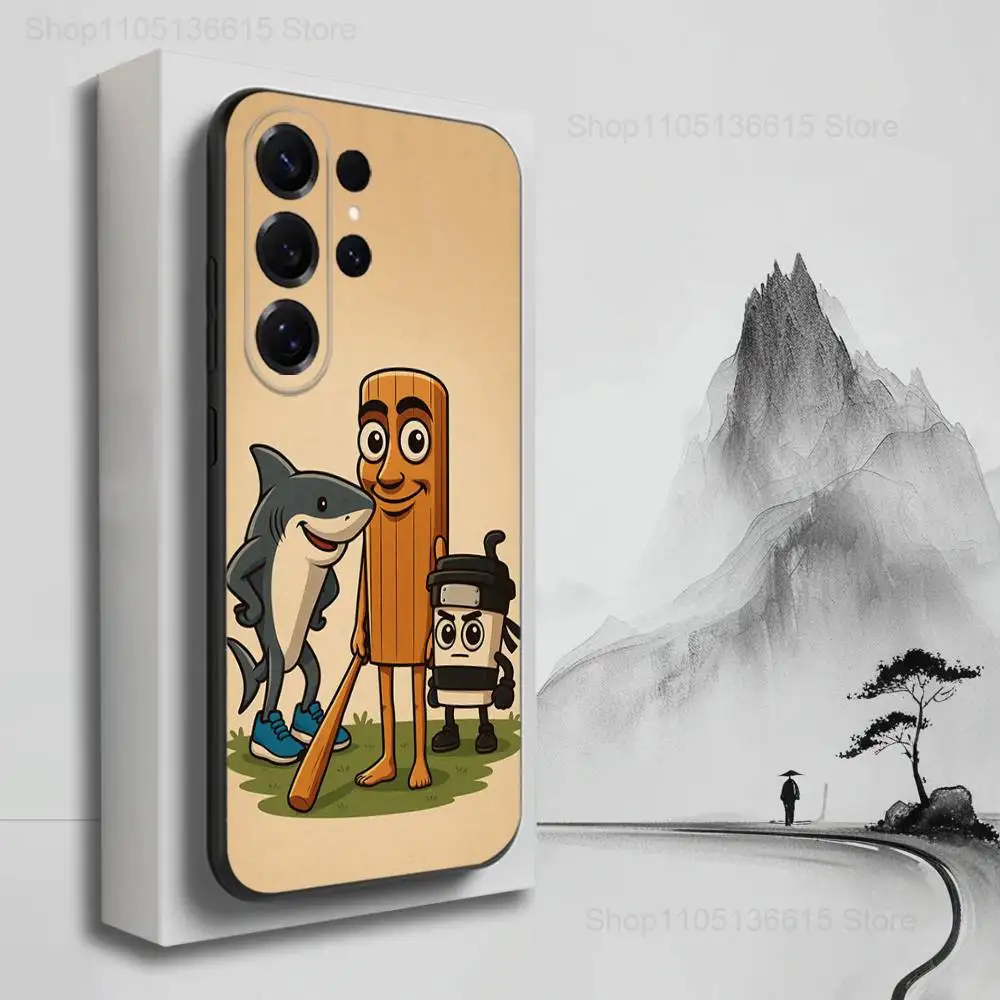 Strange B-Brainrot T-Tralalero telefoonhoesje voor Samsung S25, S24, S23, S22, S21, S20, S10, Ultra, Plus, Lite, FE, zachte siliconen zwarte cover