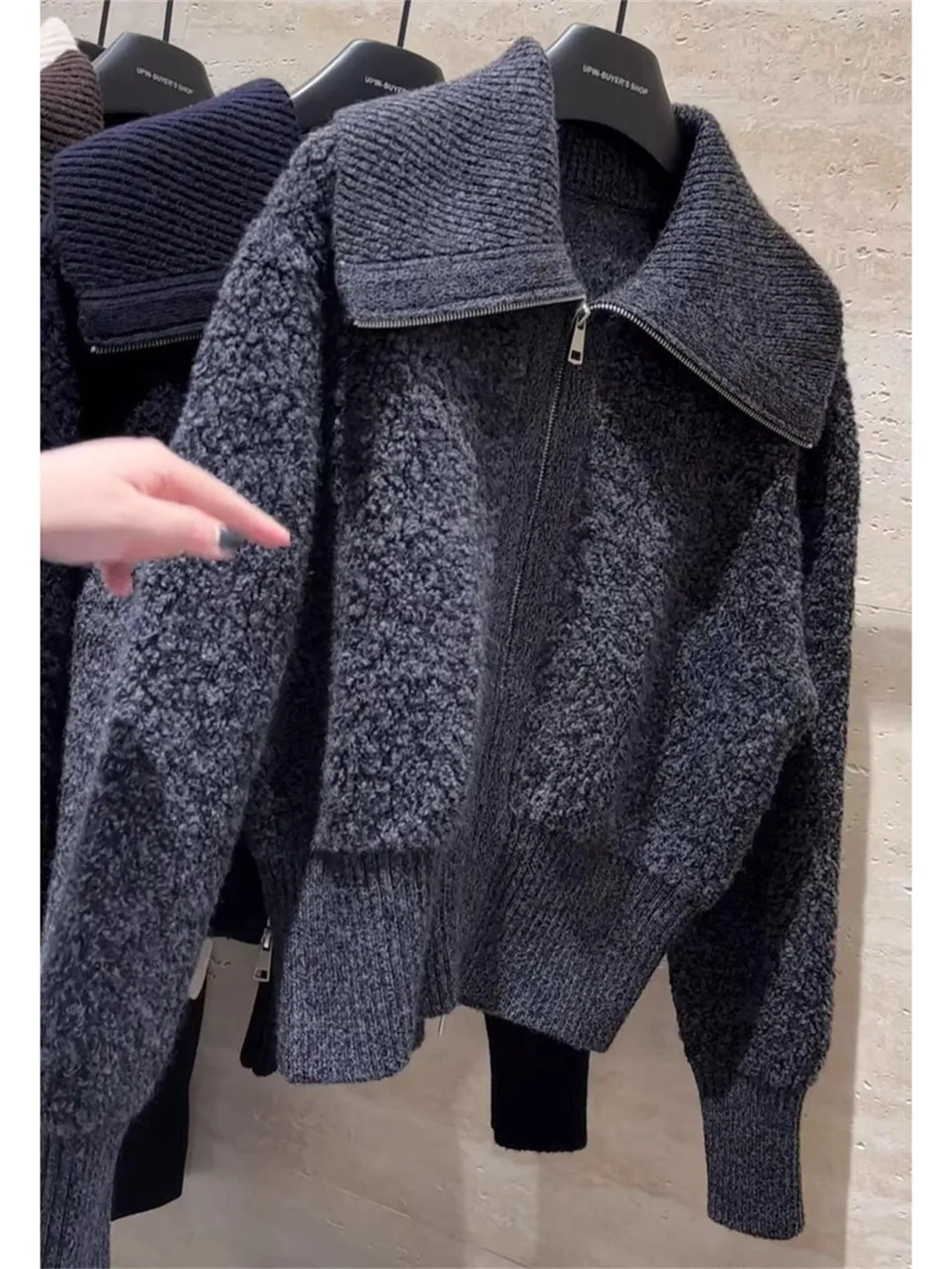 

Элегантный вязаный открытый кардиган, женский осенне-зимний свободный свитер, куртка, верхняя одежда, повседневная одежда из полиэфирного волокна с длинным рукавом F342