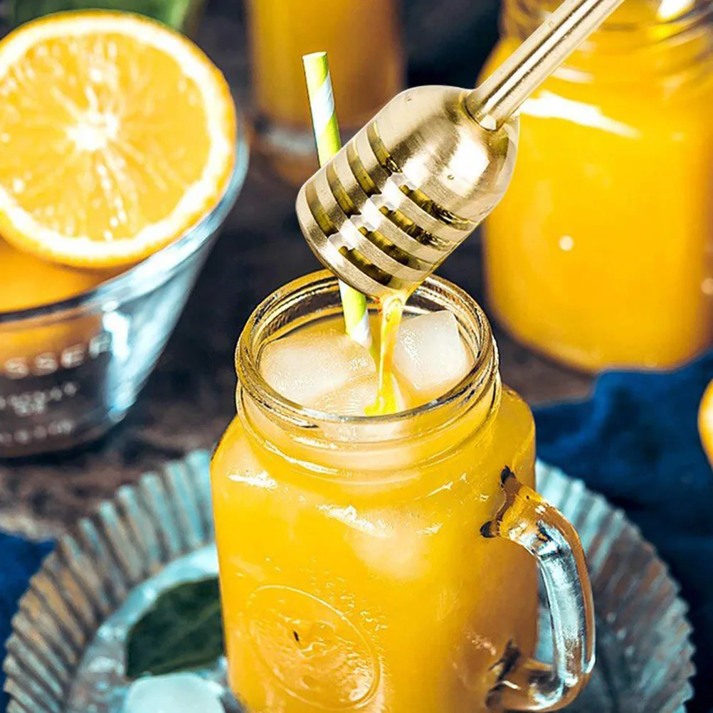 

1pc Stainless Steel Honey Dipper Stirring Rod For Honey Syrup Jar Stick Kitchen Bar Tool Dessert House Stirrer