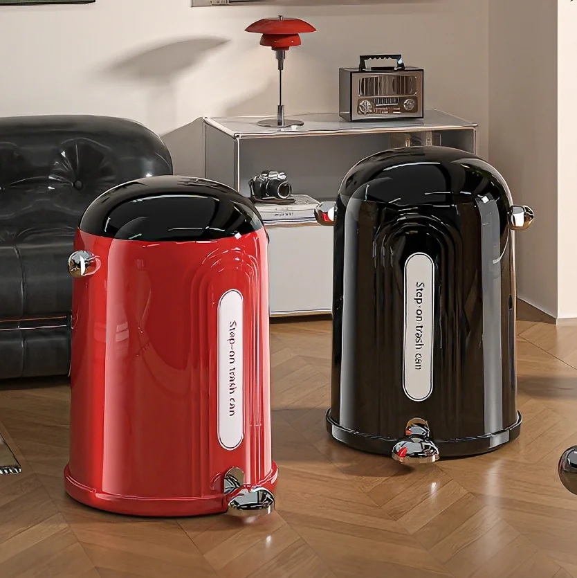 

Large Capacity Pedal Operated Trash Can for Home Use in Living Room Bathroom Bedroom Waste Paper Basket High Aesthetic Value