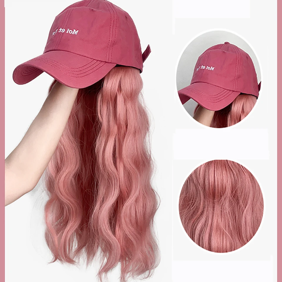 LM Long Hair Hat Wig Integrated Detachable Long Straight Hair Beret Autumn And Winter Octagonal Hat Synthetic Wig Women