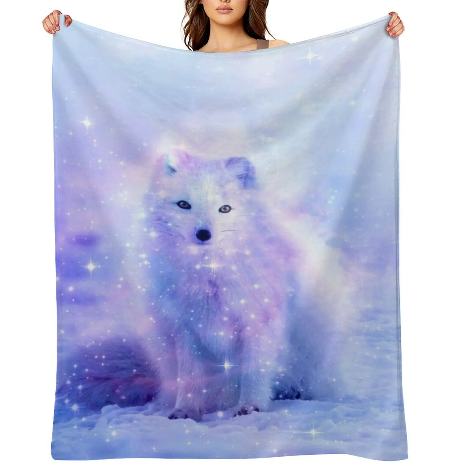

Arctic Iceland Fox Throw Blanket Thermal Flannel Decorative Throw Giant Sofa Blankets