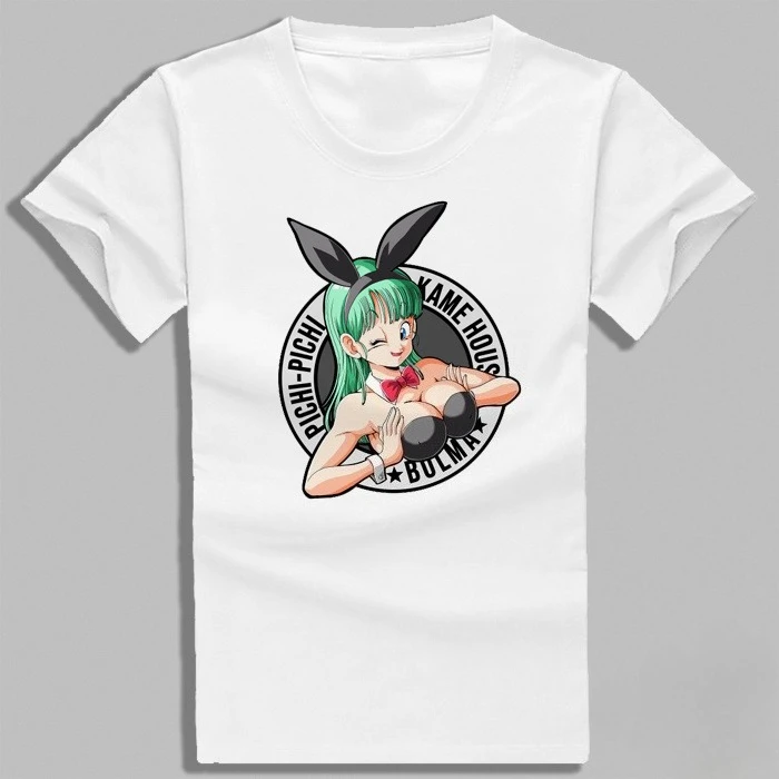 Bandai Dragon Ball Bulma 100% Cotton Short Sleeve T-shirt for Men Women Summer
