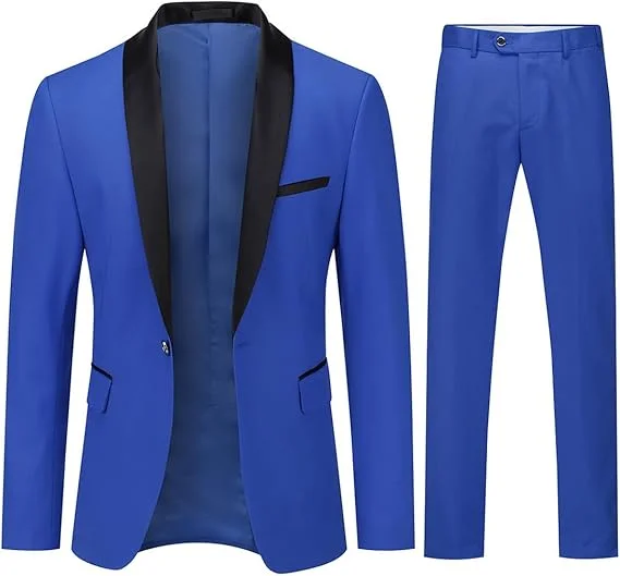 Tesco Customized Men‘s Suits Slim Fit 2 Piece Suits Shawl Lapel 1 Button Wedding Dinner Tuxedo Blazer Pants
