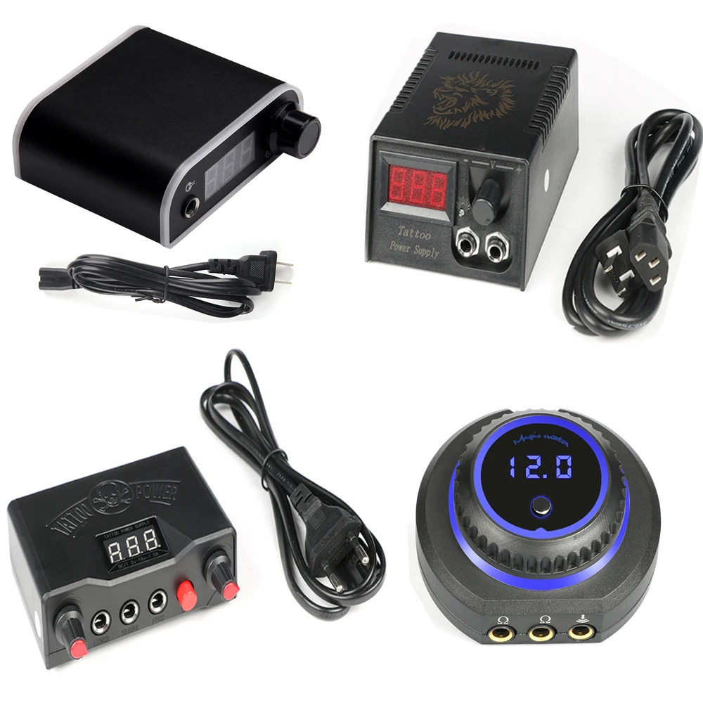 Professional Digital LED Tattoo Power Supply LCD Screen Dual Mode For Most Rotary & Coil Tattoo Machine With Adapter Accessories