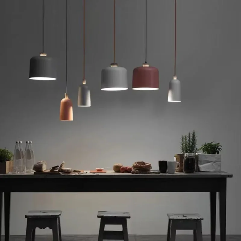 

2025 Nordic Pendant Light Led Simplicity Chandelier Restaurant Bar Style Hanging Bedroom Bedside Cafe Macaron Interior Decor Lig