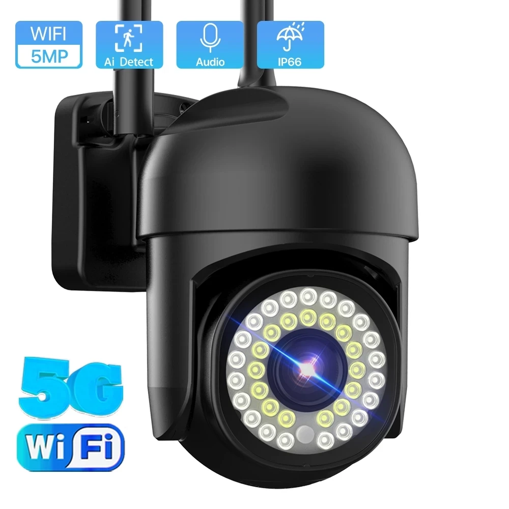 

5MP 5Ghz WiFi Security IP Camera H.265 Ai Auto Tracking Video PTZ Camera Motion Detection Home Safe Surveillance CCTV IP Camera