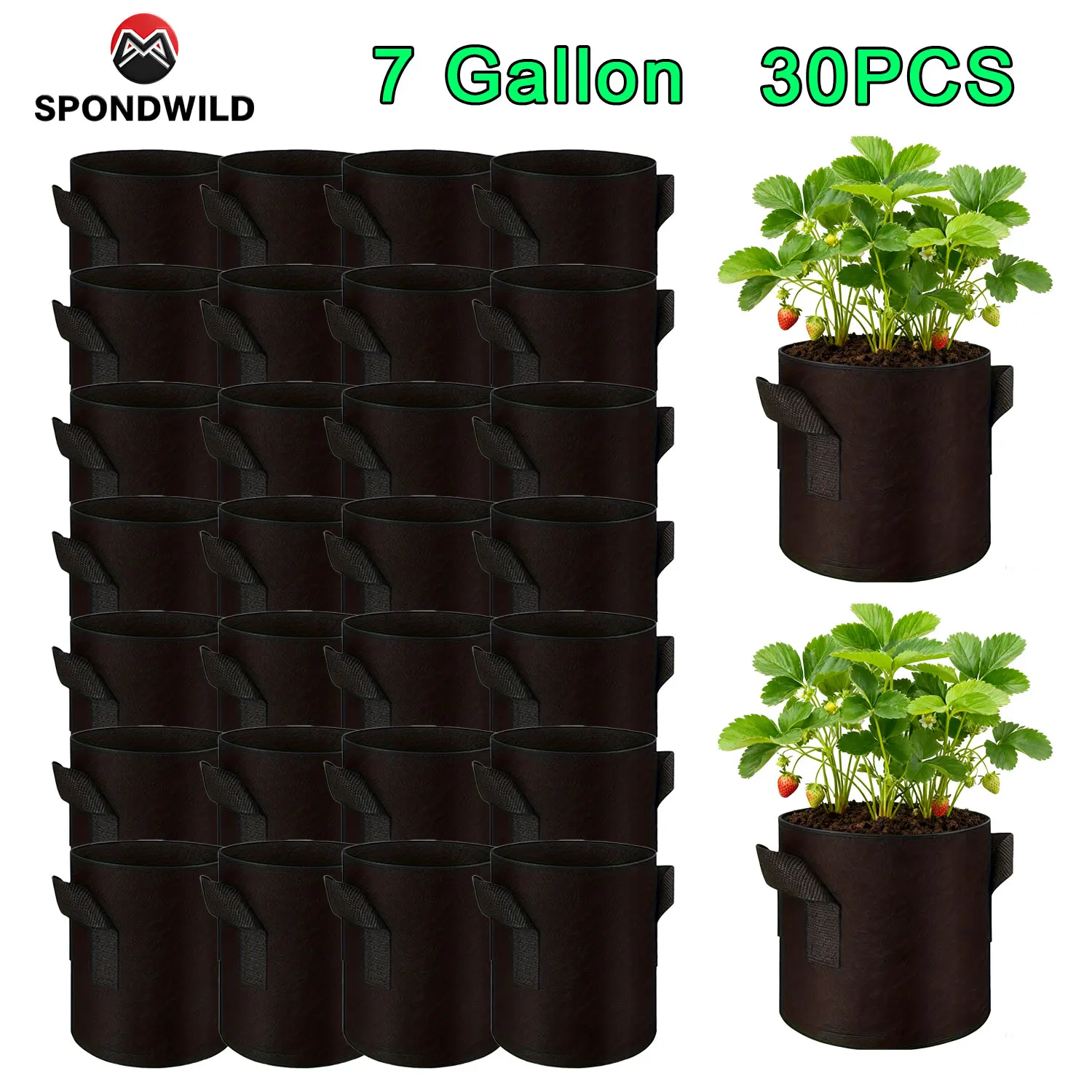 SPONDWILD Tomaten-/Kartoffel-Pflanzbeutel aus Verdicktem Vliesstoff für Garten, Gewächshaus und Gemüseanbau – Detail 20