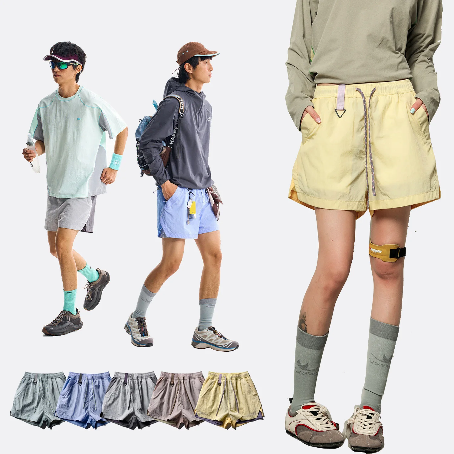 Running Fitness Shorts Men Women Summer Outdoor Sports Hiking Lightweight Quick Dry Shorts Streetwear City Walk Short Pant