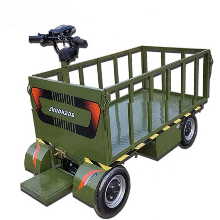 Four wheels powered platform trolley 800kg heavy duty flat cart battery operated electric warehouse trolley