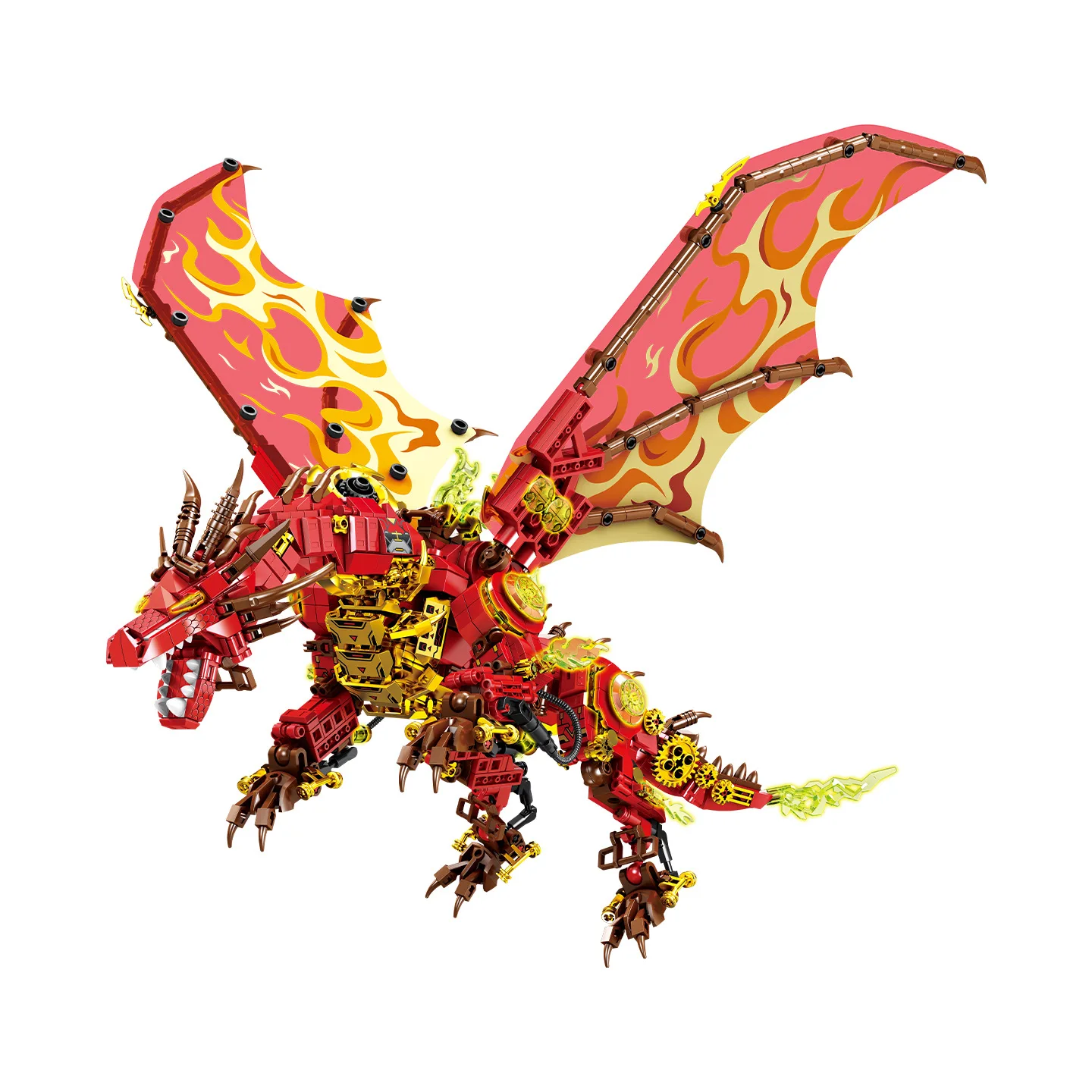 Chama educacional dragão mecha modelo blocos de montagem brinquedo para meninos presente aniversário ideal blocos de construção criativos das crianças