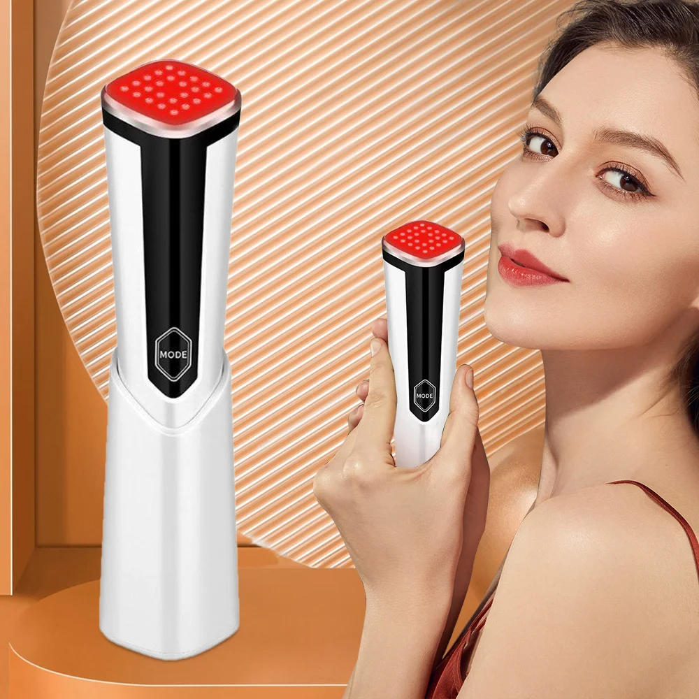 Beauty Face Lifting Massager Wrinkle Remover Skin Tightening Handheld Red Infrared Light Therapy Face Heating Anti-aging Device