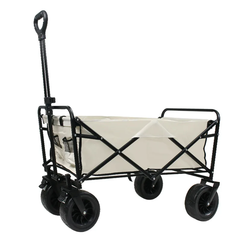 

Camping trolley, foldable outdoor metal, picnic stall trolley