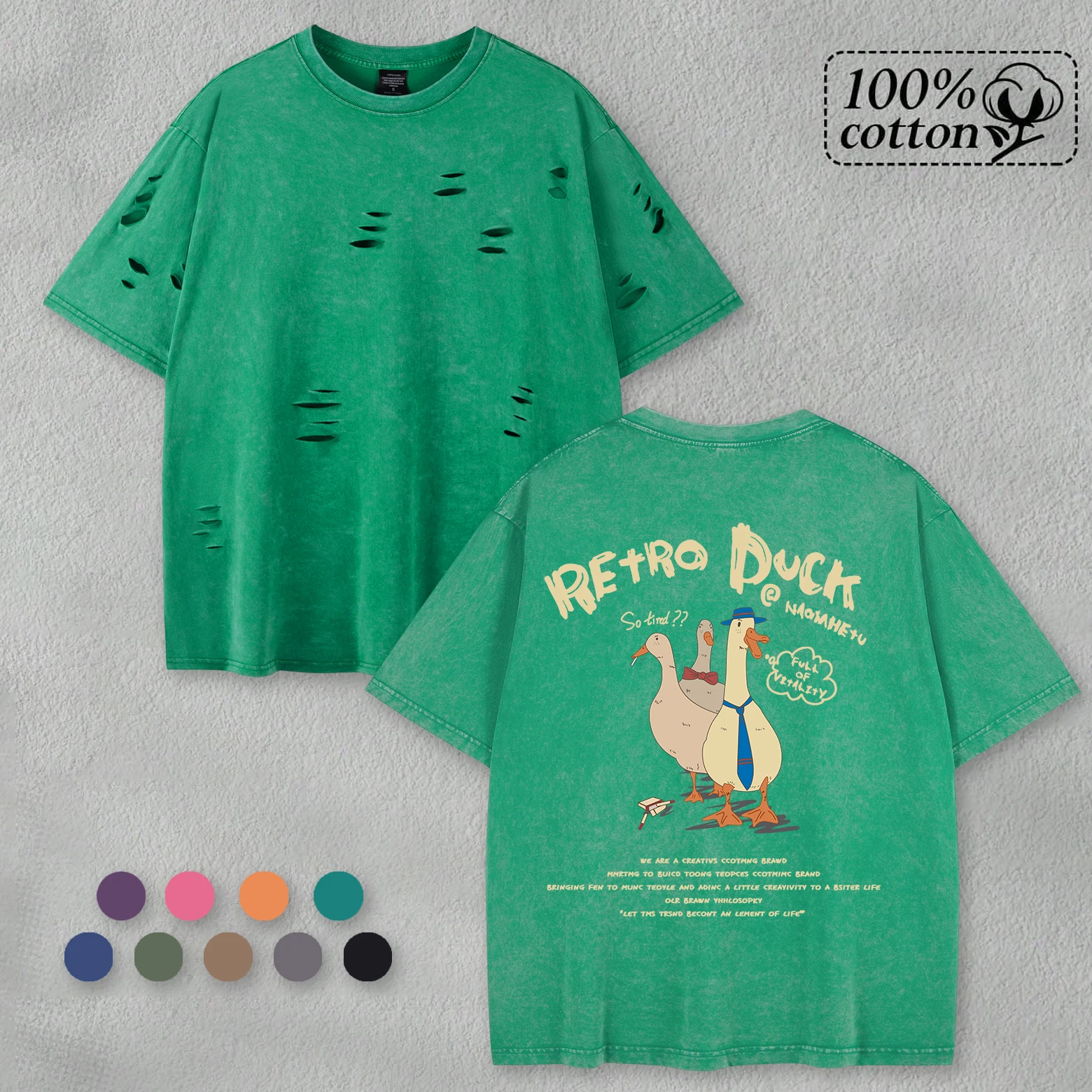 

Ретро футболки с утиными отверстиями, мужские летние новые мягкие хлопковые футболки, уличная повседневная футболка для мытья снега, креативная футболка унисекс с коротким рукавом