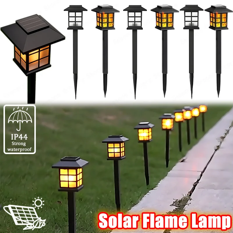 

IP44 Waterproof Solar Outdoor Garden Lawn Light LED Simulation Flame Path Ambience Decoration Light Solar-Powered Street Lamps