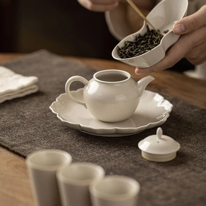 100ml Plant Ash Tea Pot Household Laughing Sakura Pot Boutique Filter Pot Tea Brewing Kettle Chinese Tea Drinkware Accessories