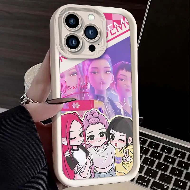 حافظة KPop D-Demon H-Hunters لهاتف آيفون 16 E 15 14 13 12 Mini 11 Pro Max XS X 8 7 Plus SE غطاء خلفي مقاوم للصدمات من السيليكون السائل