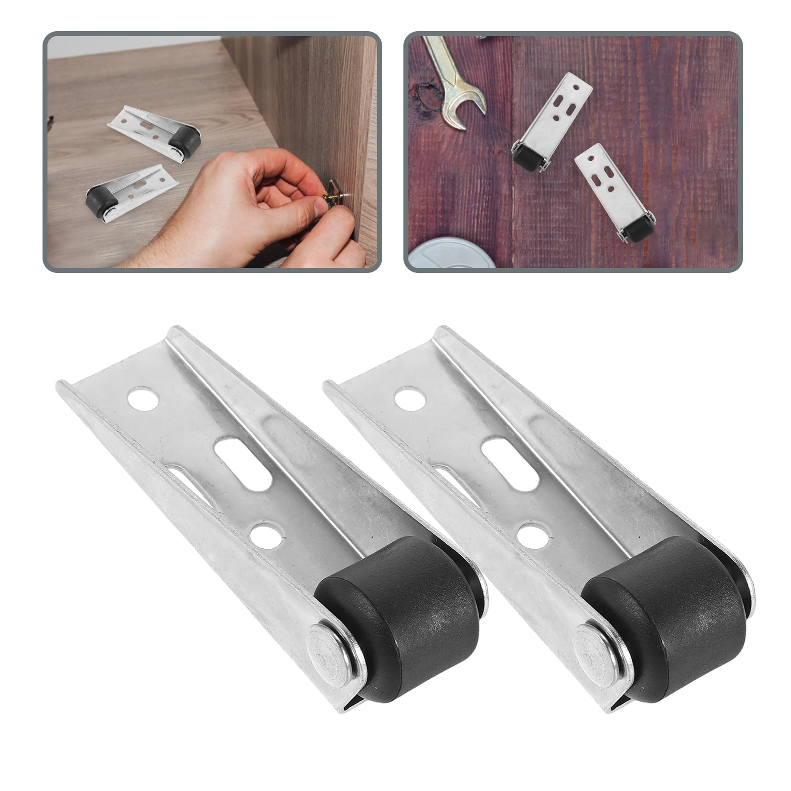 

2 Sets Pullax Support Wheel Garden Wooden Gate Drooping Bottom Pulley Counter Nylon