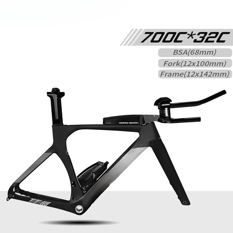 

TT Bicycle Frame T1000 Full Carbon Fiber Triathlon Disc Brake Carbon Fiber Road Frame Set 700C