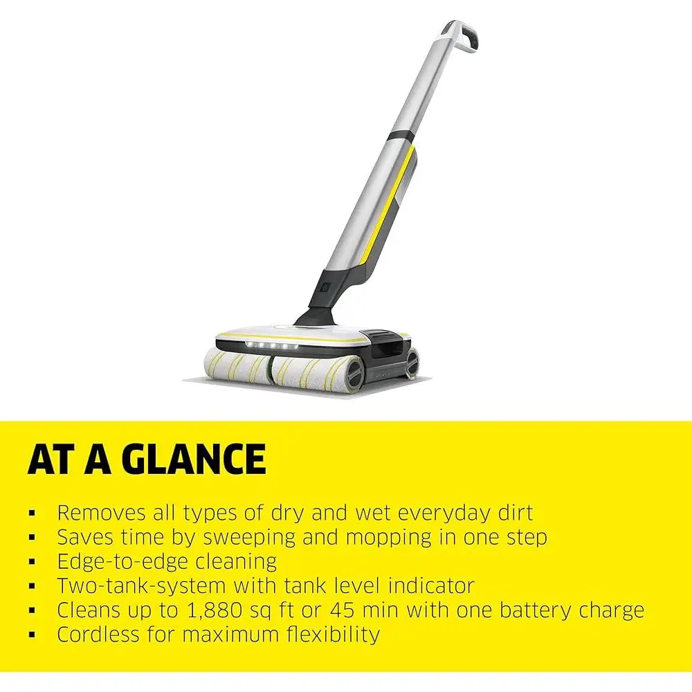 FC 7 ไม้ถูพื้นไฟฟ้าไร้สาย ไม้ถูพื้น 4 ลูกกลิ้ง ระบบถังคู่ฆ่าเชื้อพื้นแข็ง ทําความสะอาดตัวเองได้ง่าย แห้งเร็ว