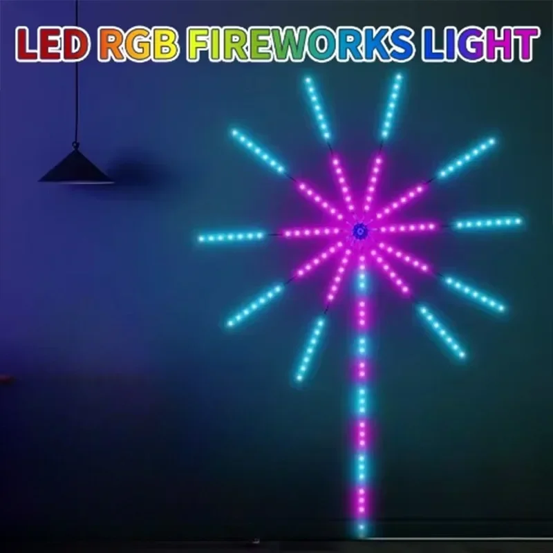 Indoor LED Colorful Firework Marquee Lamp Sound Activated Auto Flashing for Room Party Atmosphere Decoration