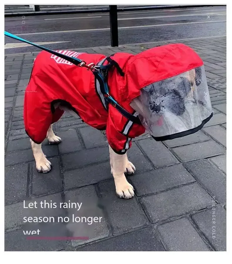 Pet Clothing Dog Clothing Summer Boom Brand Waterproof Reflective Four-legged Teddy Dog Raincoat