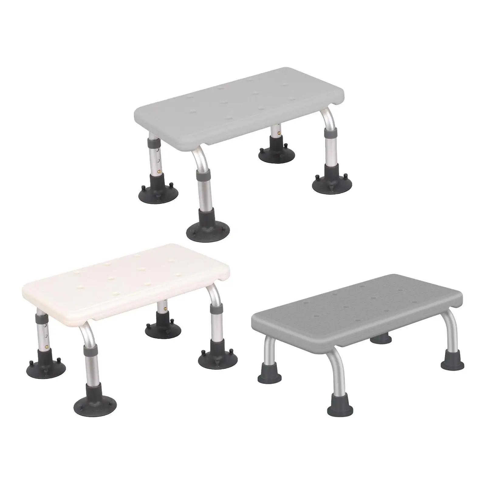 Shower Chair Alloy Frame Stable with Rubber Tips Shoe Stool Bath Chair for Apartment Bedside Kithchen Living Room Elderly Senior