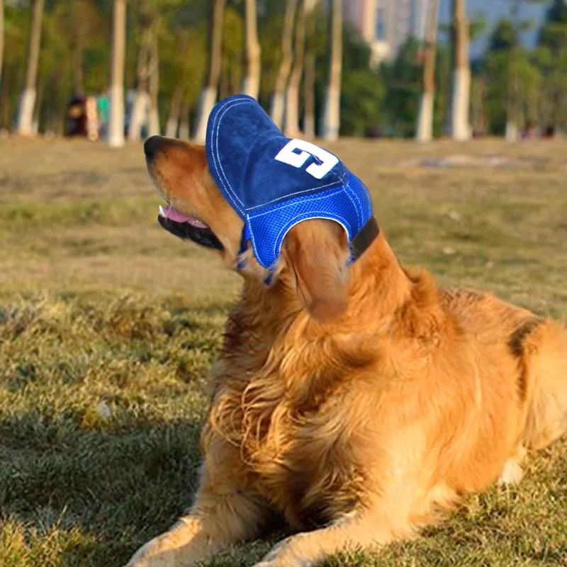 

Dog Baseball Cap Pet Cotton Outdoor Sunshade Sports Hats Dogs Hat Canvas Visor Cap With Ear Hole Fashionable Pet Hats Mash Denim