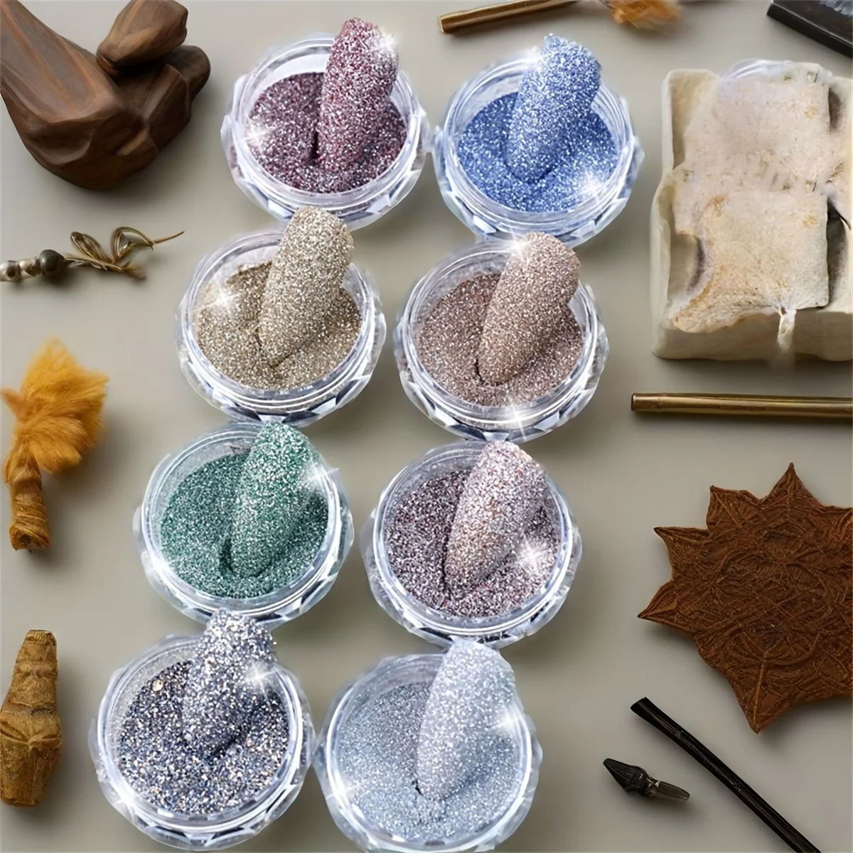 1/8 قطعة مانيكير مسحوق كريستال حجر الراين بريق لمسحوق اليابانية مسحوق تألق مطابقة جيل طلاء الأظافر مانيكير الملحقات #2