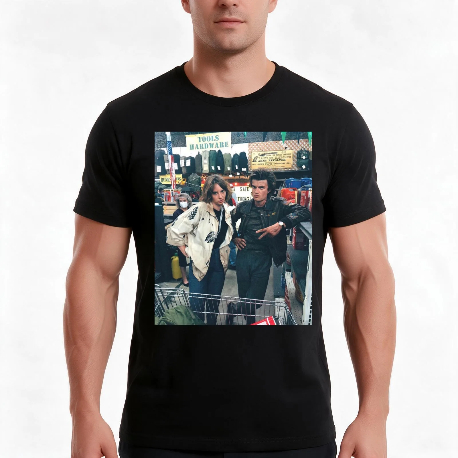 Joe keery and Maya Hawke T-Shirt Summer Casual Cotton Tee Oversized Streetwear Tops Vintage Graphic Print Unisex Men Women