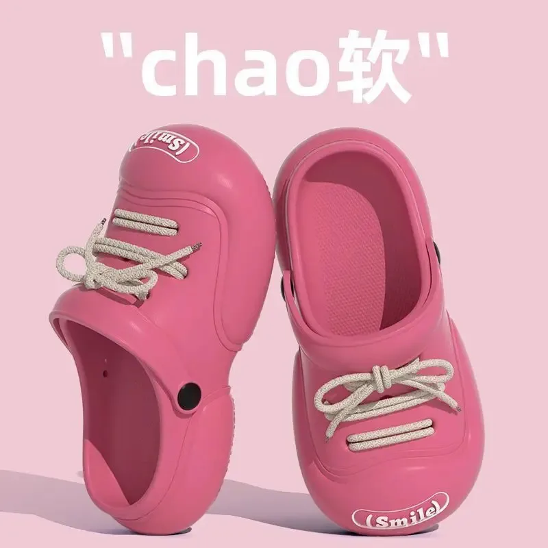 CySlippers للنساء يرتدي أحذية سميكة سوليد في الهواء الطلق زوجين داخلي المضادة للانزلاق أحذية الصيف الشاطئ تو ثقب الأحذية شبشب منزل #3