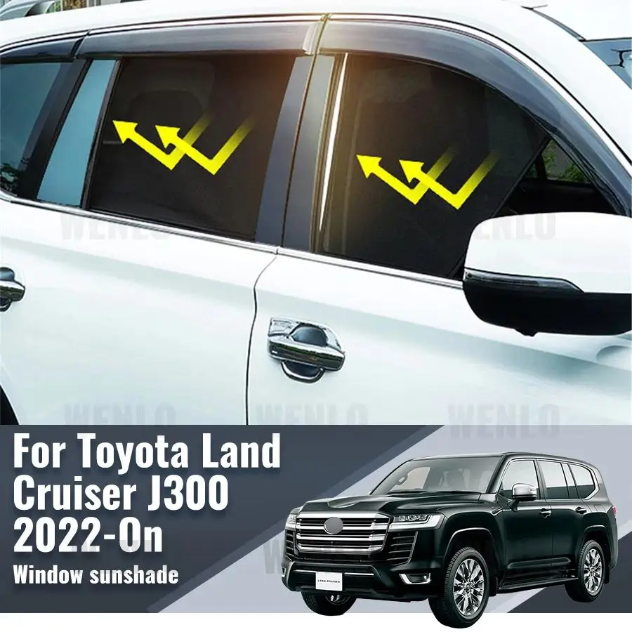 

For Toyota Land Cruiser LC300 J300 2022 2023 2024 2025 Magnetic Car Sunshade Front Windshield Curtain Rear Side Window Sun Shade