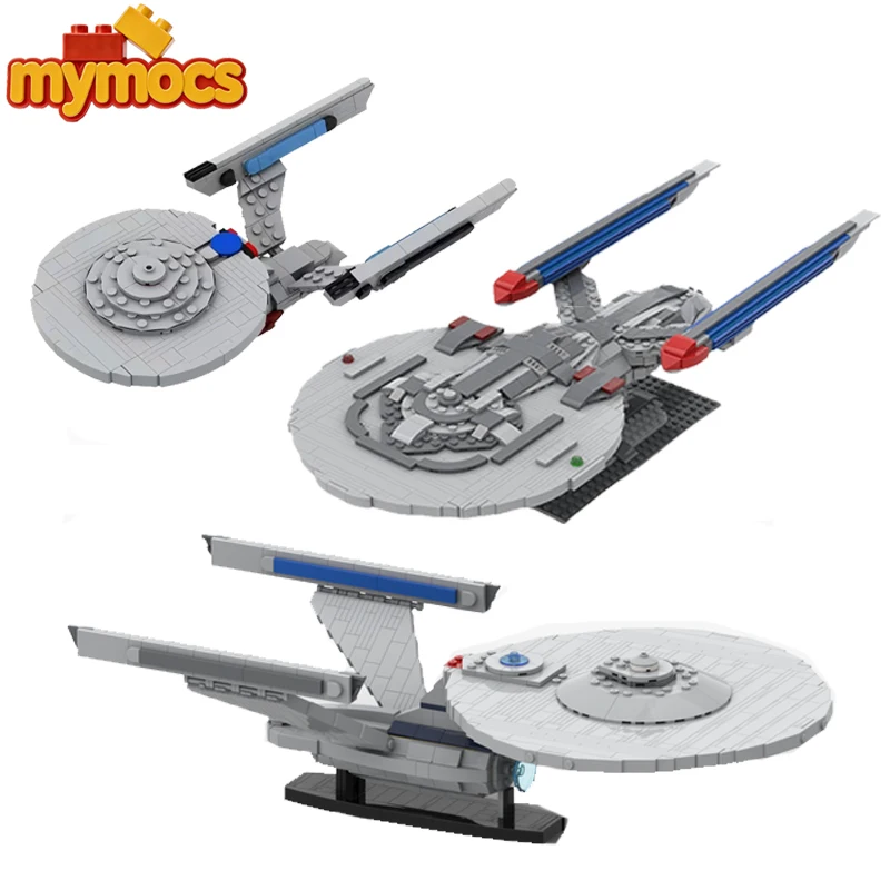 Mymocs Star Movie Starship Enterprise NCC-1701 Discovery Voyager NX-01 Franklin MOC Spaceship Sets Building Blocks Toys Gift