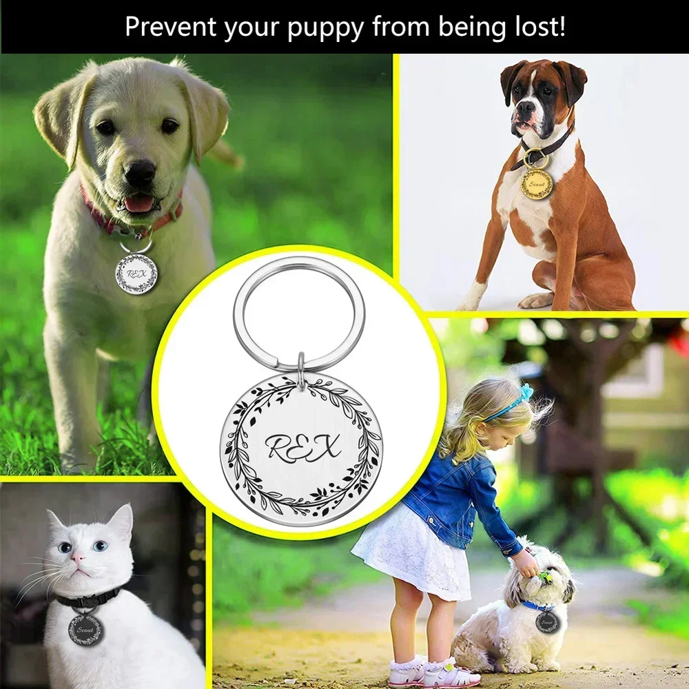 Personalized Dog ID Tags  Engraved Cat Puppy Pet ID Name Number Plate Address Collar Tag Pendant Pet Accessories Dropshipping