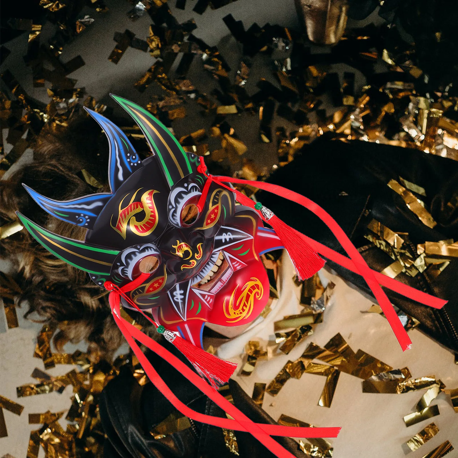 

Handmade Painted Traditional Chinese Craft Full Face Lightweight Resin Artisan Vintage Opera Party Mardi Gras for Festival