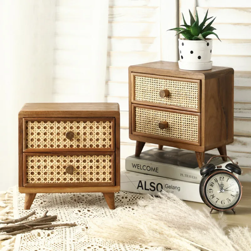 

Solid Wood Porch Storage Box Desk Drawer Type Cabinet Ins Wind Dressing Table Jewelry Box Compact Small Ornaments Organizer