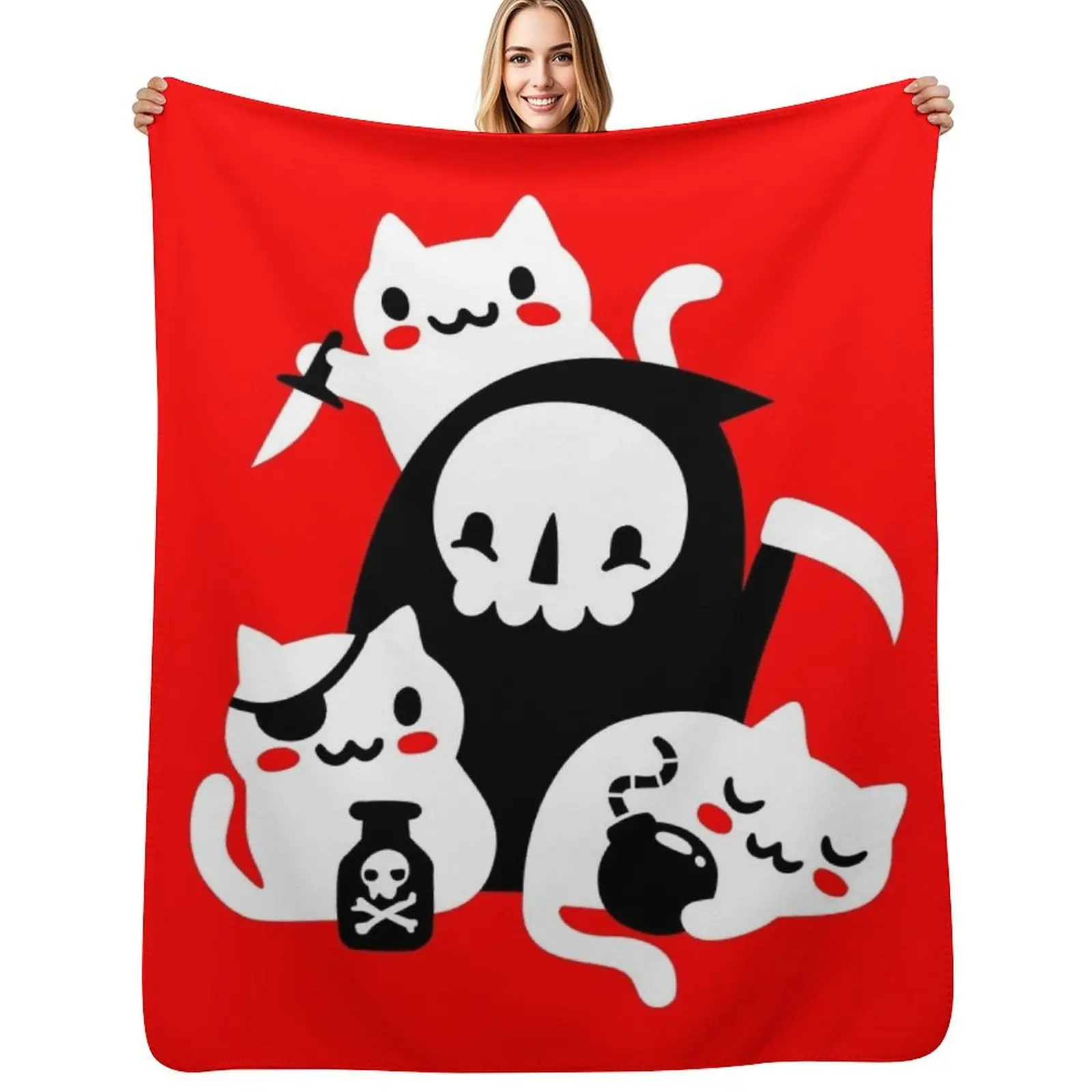 Death's Little Helpers Throw Blanket Cute Plaid Giant Sofa Cute Decorative Beds Bed Fashionable Beautifuls Blankets
