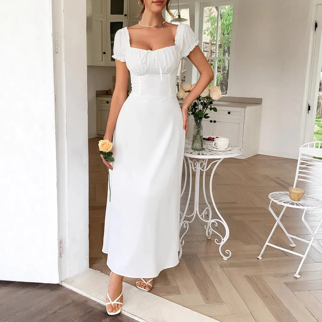 

Long White Dress Women Off Shoulder Gown Dresses Party Night A Line Vestidos Streetwear Sexy Sleeveless Elegant Wedding Y2k 2025