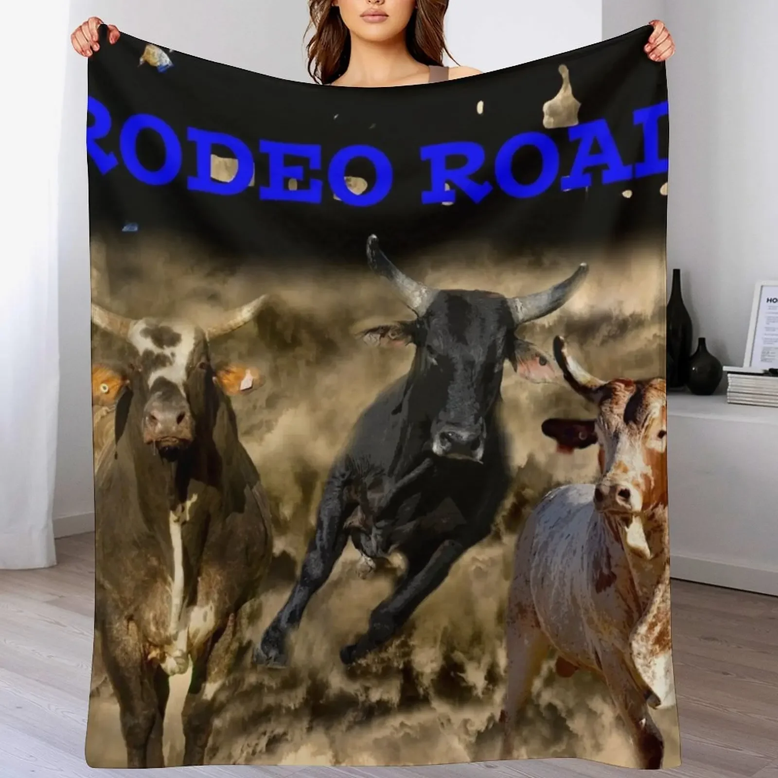 BULL RIDERS. RODEO QUOTES, RODEO Throw Blanket Men's Soft Warm Throw Blanket for Couch
