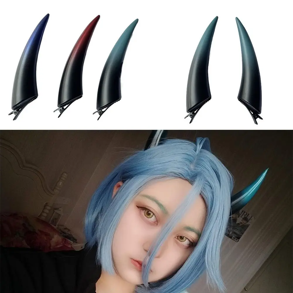Akcesoria do kostiumów Cosplay Róg diabła Spinki do włosów Nakrycia głowy Zaopatrzenie firm Gotyckie diabelskie rogi Duch Spinka do włosów Świecąca