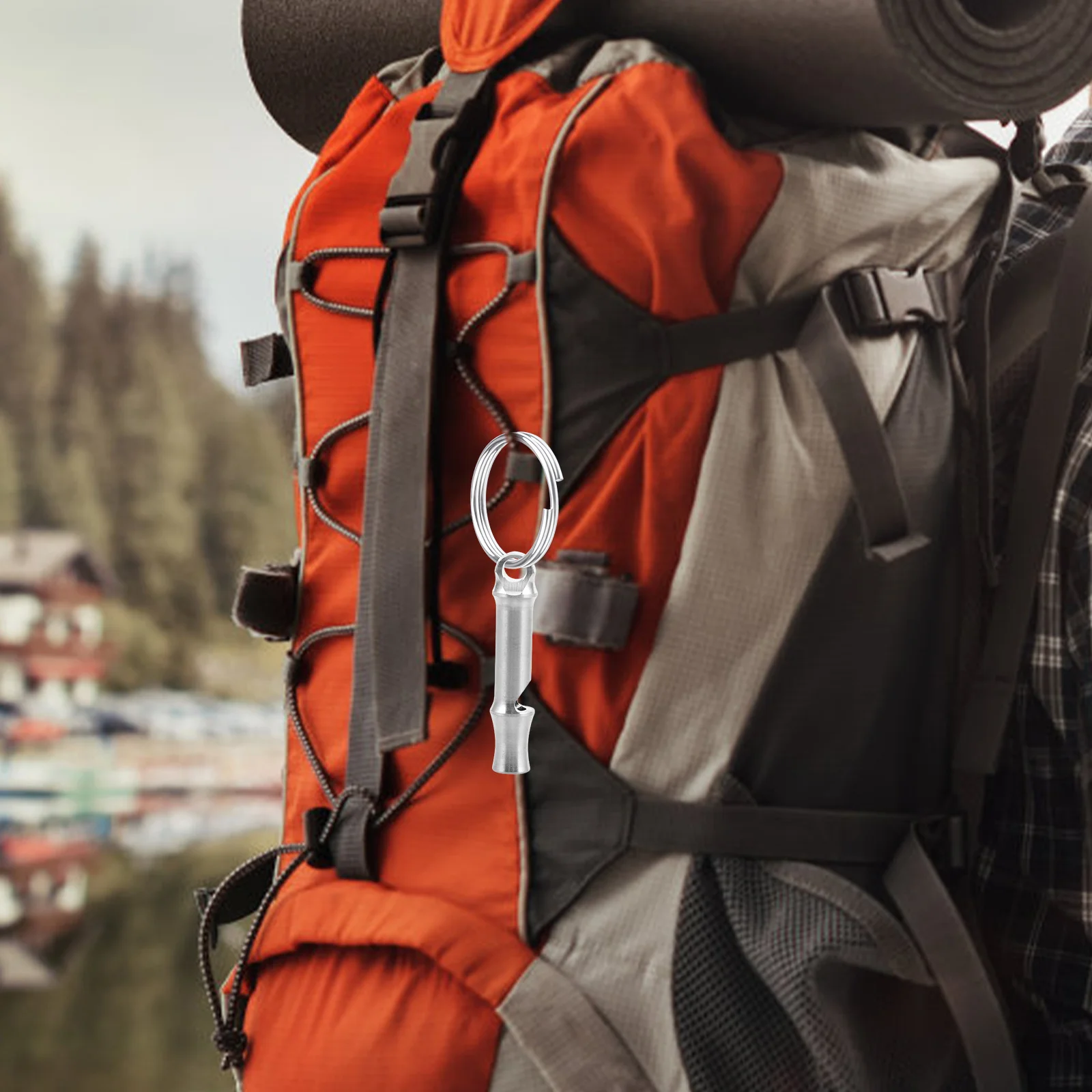 

Outdoor Survival Titanium Alloy Portable Emergency Whistle For Camping Hiking Lifeguard Safety High-Frequency Multifunctional