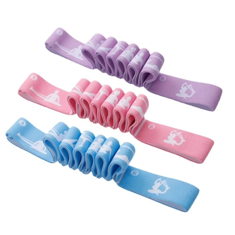 Nylon Yoga Pilates Resistance Band Stretch Strap Multi-Functional Yoga Strap Elastic Band Segmented Markings 8/10/12 Grids
