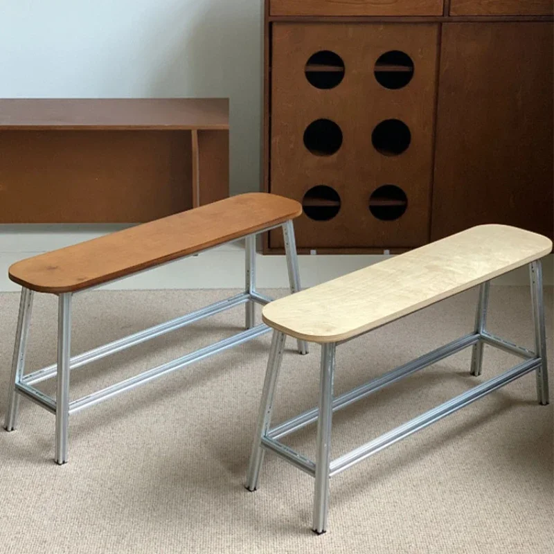 가정용 통나무 신발 의자, 피팅 룸 벤치, 단단한 나무 식탁 의자, 침실 침대 옆 의자