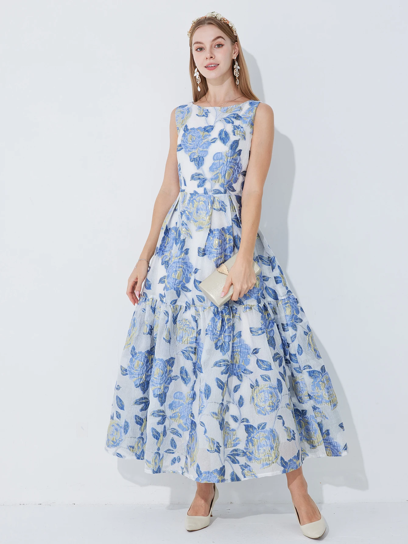 Devchata-花の刺繍が施されたエレガントで豪華なロングドレス,ノースリーブ,自由奔放に生きるスタイル,新しい夏のコレクション