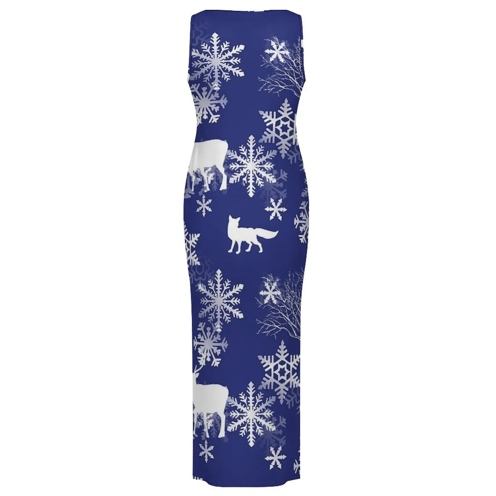 여성 바디콘 드레스 예쁜 사슴 토끼 여우 맥시 드레스 여름 동물 프린트 민소매 에스테틱 디자인 드레스 큰 사이즈 3XL 4XL