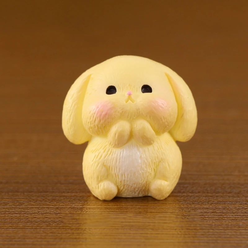 Playful Easter Rabbit Figurine Miniatures Resin Artwork for Holiday Display Dropsale