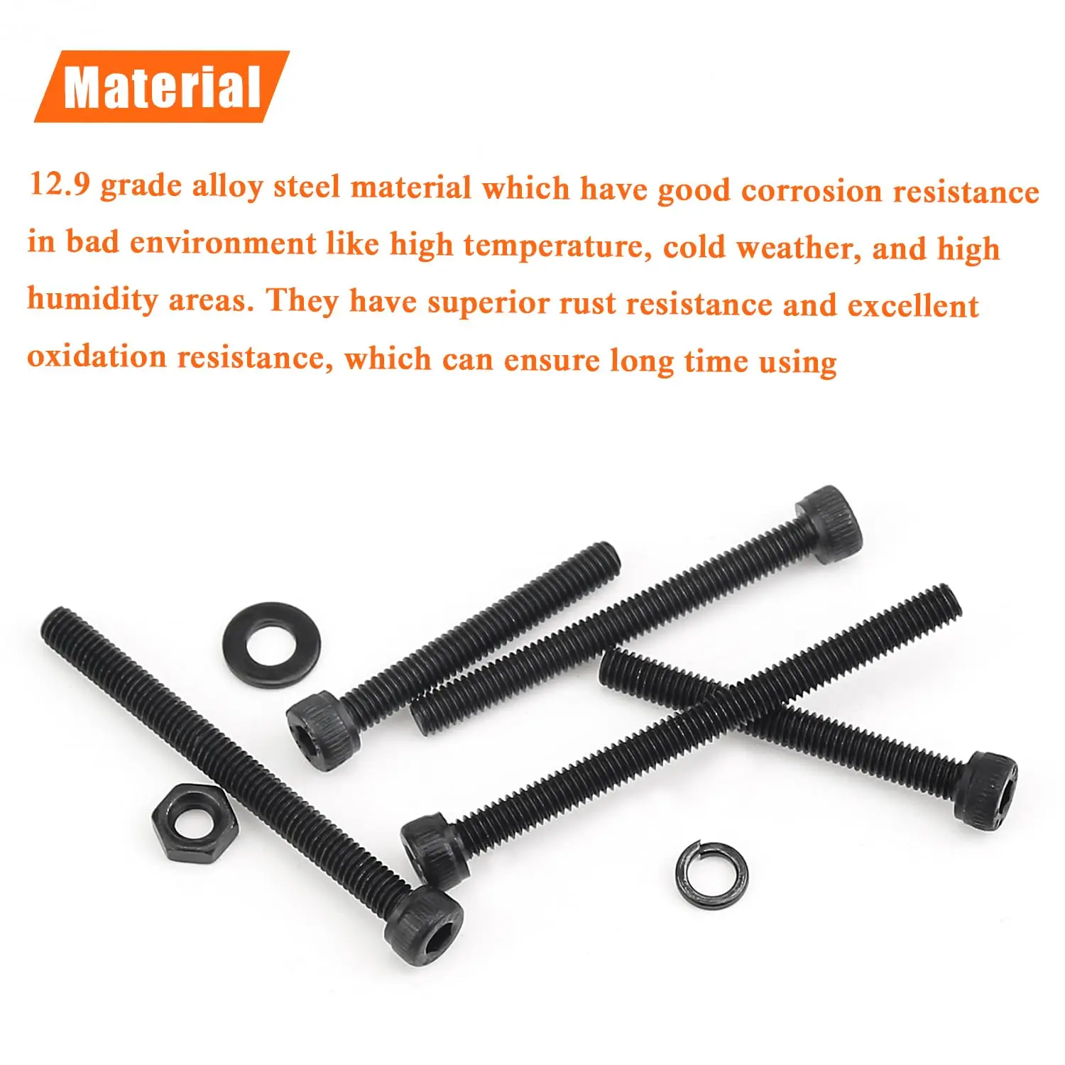 200 قطعة من M4 x 30 مللي متر/35 مللي متر/40 مللي متر/45 مللي متر/50 مللي متر مسدس مجموعة مقابس مسامير البراغي غسالات المكسرات أطقم ، الصف 12.9 سبائك الصلب ، thr بالكامل