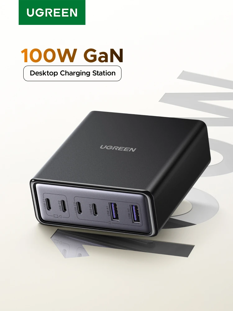 Ugreen 100W Gan Charger Desktop Laptop Fast Charger 4 In 1 Adapter Voor Iphone 14 13 12 Pro Max telefoon Oplader Xiaomi Samsung - afbeelding 2